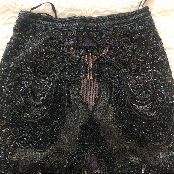 NEW ALL SAINTS Beaded Embroidered Pencil Skirt Exquisite 4 XS 24 - 24.5" Waist - Picture 2 of 13